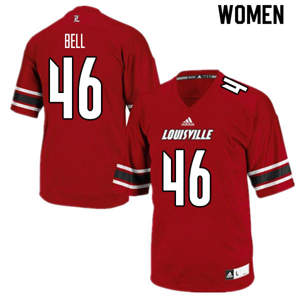 Women #46 Darrian Bell Louisville Cardinals College Football Jerseys Sale-Red